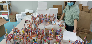 Entryway कुत्ते आभूषण फ्रेंच बुलडॉग घर में रहने वाले कमरे डेस्कटॉप बुकशेल्फ़ सजावट रंगीन पिटबुल गुब्बारा कुत्ते की मूर्ति - Product Image 5