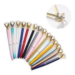 Promotion Stylo à bille en métal multicolore avec cristaux et grand diamant sur le dessus - Product Image 1