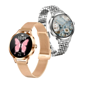<span class=keywords><strong>Smartwatch</strong></span> T91 Ultra Compatto per Donne, Schermo AMOLED HD da 1,04 Pollici, Cassa in Metallo <span class=keywords><strong>Oro</strong></span> Rosa e Argento, Impermeabile, Tracker Fitness - Product Image 1
