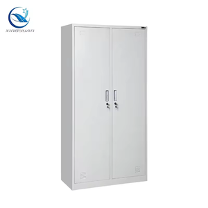 Venda quente metal wardrobe closet <span class=keywords><strong>2</strong></span> portas aço armário de armazenamento com haste pendurada - Product Image 1