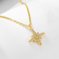 Nuevo Collar de Plata de Ley 925 con Circonita Cúbica CZ, Joyería de Moda que No se Desvanece, con Diseño de Estrella