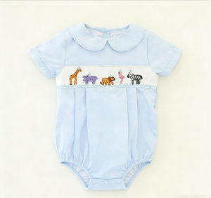 Tutina per <span class=keywords><strong>Neonato</strong></span> Personalizzabile con Animali dello Zoo, Manica Corta, Colletto, <span class=keywords><strong>Abbigliamento</strong></span> per Bambino - Product Image 1