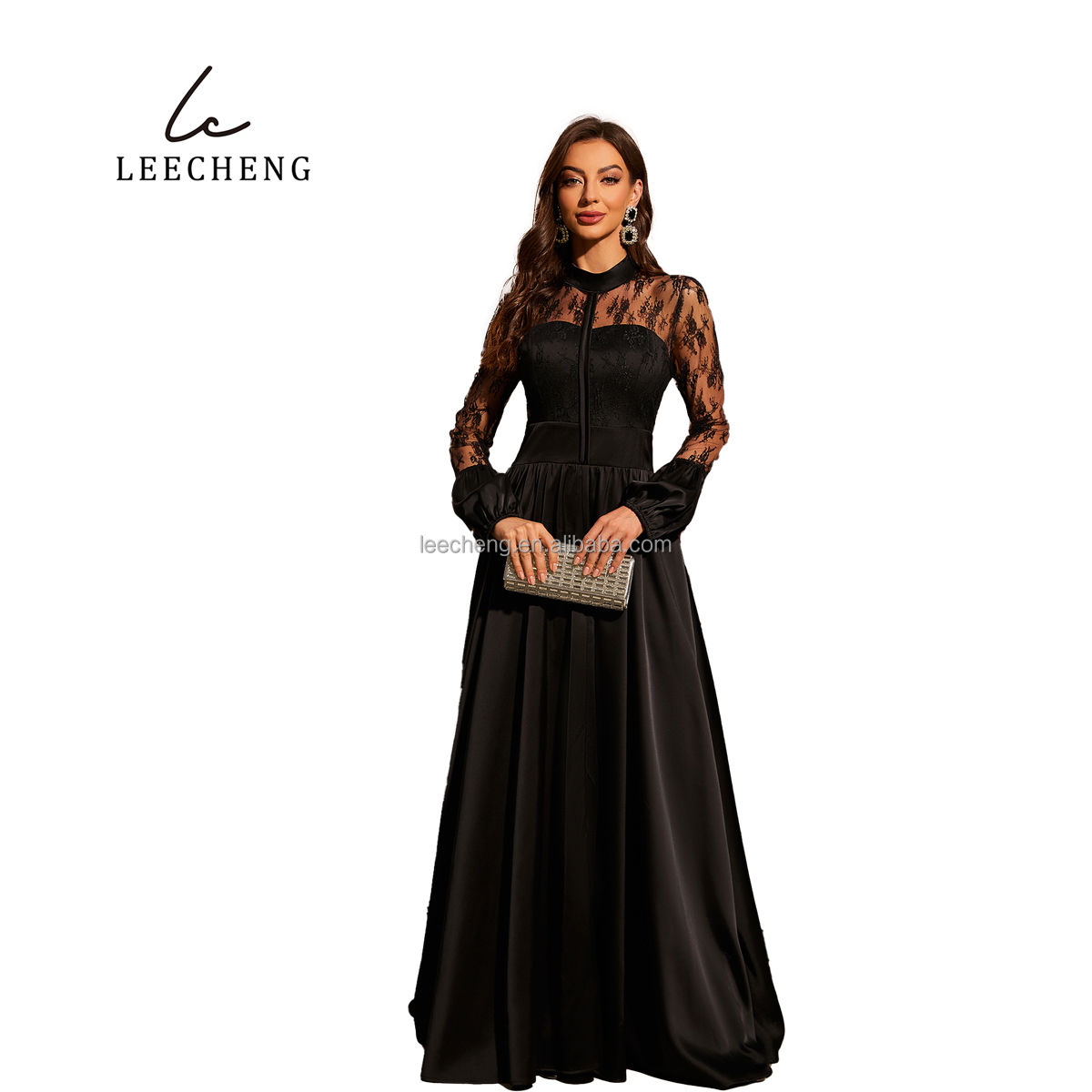 long black long sleeve formal dress Glamorous Black Long Sleeve One Shoulder Prom Dress Beadings Evening Gowns