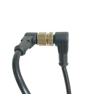 M12 3 pin một mã hóa nữ đúc loại góc bên phải kết nối cắm M12 kết nối