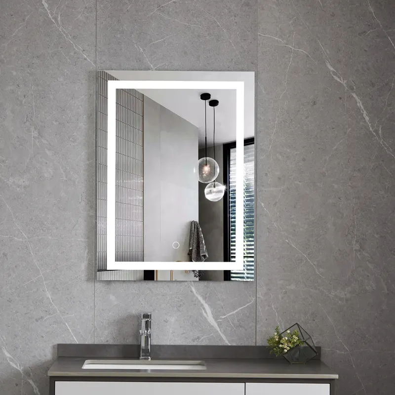 Hot Selling Touch Switch Modern IP44 Sandblasted Anti-fog LED Bathroom Mirror with Light