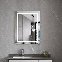 Hot Selling Touch Schakelaar Moderne IP44 Gezandstraald Anti-Fog Led Badkamer Spiegel Met Licht