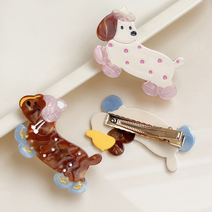 Barrettes mignonnes en forme de chien saucisse, accessoires capillaires personnalisés de style coréen, vente en gros pour filles, pinces latérales, pinces pour franges et pinces de maquillage - Product Image 2