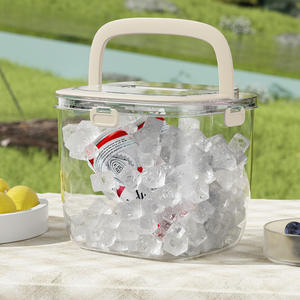 Seau à glace rectangulaire tendance en plastique transparent scellé pour fêtes, bière, champagne, usage domestique, style moderne et simple BT01 - Product Image 4
