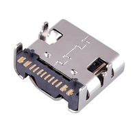 Conector USB 3.1 Tipo C Horizontal SMT de 180 Grados y 16 Pines, Conector Hembra Tipo C de 3A/5A para PCB