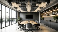 Panneaux acoustiques décoratifs pour plafond, panneaux suspendus en feutre PET pour l'absorption acoustique intérieure