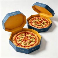 Boîte à pizza hexagonale personnalisée en gros, emballage unique en carton ondulé pour la promotion de la marque