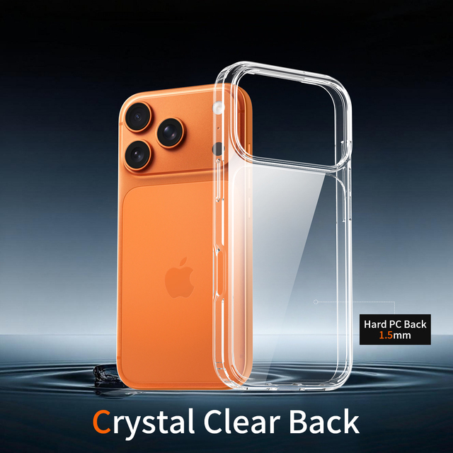 In Stock Transparent Shockproof Mobile Phone Case for iPhone 17 Pro Anti-Scratch Anti-Yellow Custom Durable Crystal Phone Cover