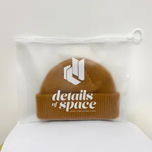 Customized Logo Frosted PVC Clothing Hat Packaging Plastic Zipper Bag for Swimwear zip lock pouch