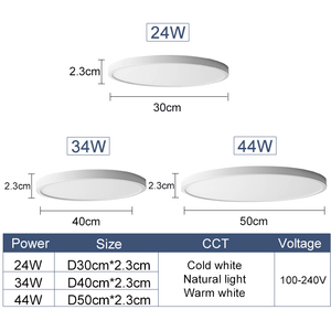 Siêu mỏng 3cct dẫn đèn trần 3000K 4000K 6500K Vòng bảng điều khiển đèn với Quay số chuyển đổi gắn kết cho phòng ngủ & phòng khách - Product Image 6