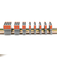 Bloc de bornes DIN Kuishen KC-PT4 2,5 mm² en matériau PA66, 24A 250V, gris, connecteurs rapides à ressort pour câbles