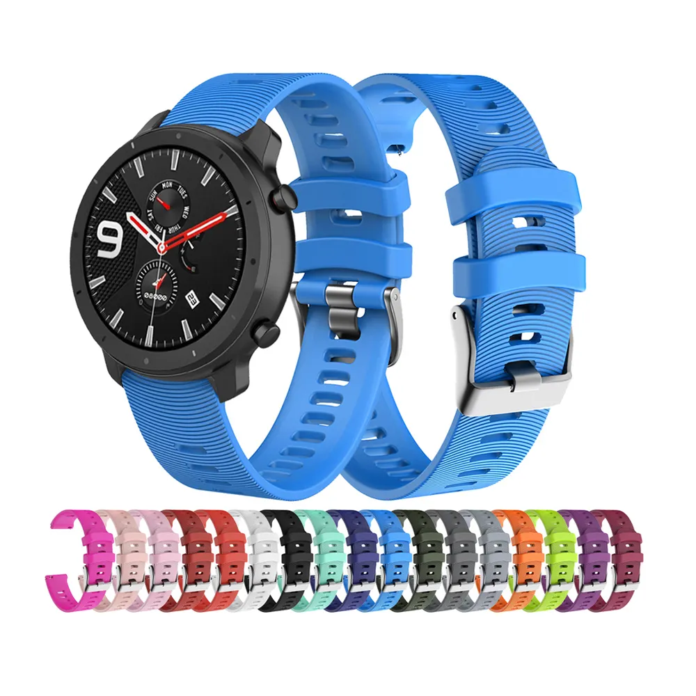 Tschick 20mm Bands Compatible with Amazfit GTS & Amazfit GTR 42mm Band, Soft Silicone Straps 20mm Quick Release Bands