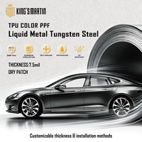 KING MARTIN Film de protection de peinture sans DMF, autocollants de carrosserie automobile, adaptés aux voitures, couleur métal liquide, tungstène, acier, TPU, PPF couleur