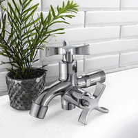 Robinet mural en alliage de zinc pour salle de bain, double sortie, douche bidirectionnelle pour machine à laver et bassin de lavage, design moderne