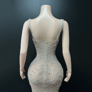 Abito da ballo Novance Y5490 con scollo a V 2026, abito da damigella a <span class=keywords><strong>sirena</strong></span> con strass, abito da sera di lusso per <span class=keywords><strong>donna</strong></span> - Product Image 3