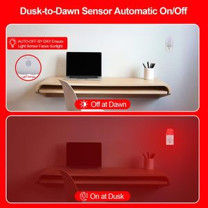 Red Night <b>Light</b> 670nm 0.5W <b>Sensor</b> Control Plug In Automatic LED <b>Light</b> Smart Home <b>Lights</b> Sleep Therapy Lamp - Product Image 5