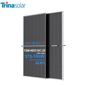 แผงโซลาร์เซลล์แบบกระจกสองชั้น Trina TSM-NEG18C.20 กำลังไฟ 570W 575W 580W 585W 590W Duomax N ชนิด N-type ของ Trina - Product Image 1