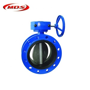 Factory Supply DN200 PN16 Ductile <b>Cast</b> Iron DI <b>Hand</b> Operated Double Flanged Butterfly Valve Free Shipping - Product Image 2