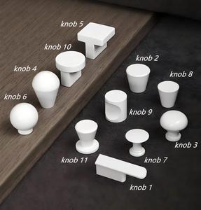 Poignée de meuble de cuisine moderne en aluminium blanc, poignée longue pour porte de placard, tirette ronde pour tiroir - Grande Vente - Product Image 2