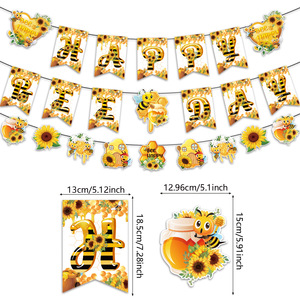 Abeja Decoraciones <span class=keywords><strong>de</strong></span> cumpleaños Banners <span class=keywords><strong>de</strong></span> cumpleaños Honey Bee Cupcake Topper y globo What Will It Bee Baby Shower Party Supplies - Product Image 4