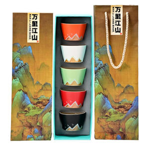 Hand Painted Ceramic Tea Cup Set Traditional Chinese Style Floral Pattern Dehua Origin Gift Box Packaging Present - Product Image 4