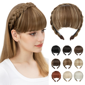 YOUNGWAYS Bandeau à franges à clipser pour tresses, franges synthétiques en fibre haute température pour femmes, postiches - Product Image 1