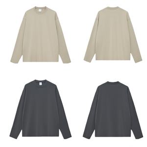 قمصان رجالية فضفاضة بأكمام طويلة من القطن الخالص 100٪ ثقيل الوزن بتصميم عصري وجودة عالية للبيع بالجملة - Product Image 5