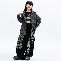 Vêtements pour filles de danse jazz, vêtements d'entraînement à manches longues de style doux et cool, vêtements de performance de danse de rue jazz pour enfants