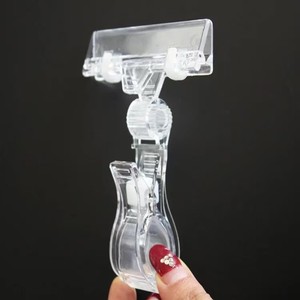 Supermarket Plastic Rotatable Sign <b>Clip</b> Merchandise Price Tag Holder Display Label <b>Clip</b> - Product Image 4