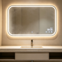 Miroir intelligent LED mural haute clarté Shunhua, forme personnalisée, couleur réglable, pour projets de salles de bain commerciales