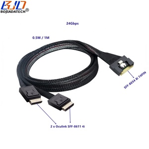 Slimline PCI-E 4.0 SFF-8654 8i zu Dual 2 Oculink SFF-8611 4i Port Splitter Adapter Datenverlängerungskabel 50CM 100CM auf Lager - Product Image 1