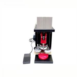 Machine à estamper des badges à bouton pneumatique 25-75MM Machine à fabriquer des badges en tôle réglable de qualité commerciale - Product Image 4