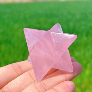 Cristal d'étoile de Merkaba en quartz rose poli naturel pour la guérison des chakras, la méditation et la décoration de la maison, cadeau spirituel - Product Image 5