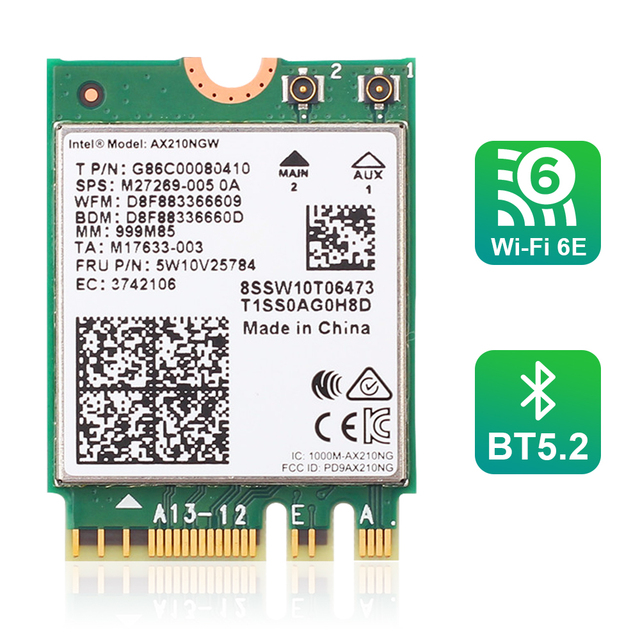 EDUP Tri-band In-tel AX210 NGFF Wifi 6E Wireless Network Cards 2.4G/5G/6G 802.11AX Laptop M.2 Wifi Card