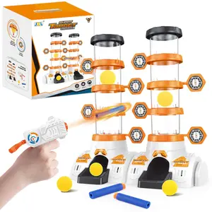 2023 New Amazon Hot Children's interactive soft bullet gun toy set, double barrel shooting game, target shooting toy