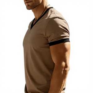 Men's Summer Regular Fit V-neck Short Sleeve Jersey Knitted Cotton Plus Size Eco-Friendly Breathable Anti-Pilling Quick Dry - Product Image 5