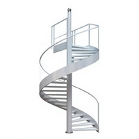 Escalier en colimaçon extérieur Yusituo avec rampes en verre sur mesure, courbé, protection incendie, pour villa et maison individuelle