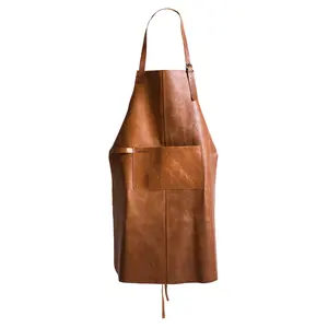 Premium Leather Cooking Apron Bulk Wholesale Aprons Durable Chef Aprons for Men