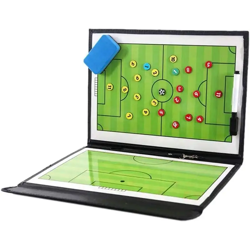 सर्वश्रेष्ठ विक्रेता पु Foldable फुटबॉल कोच बोर्ड चुंबकीय फुटबॉल रणनीति बोर्ड फुटबॉल उपकरण