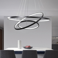 Lustre suspendu en aluminium 1 2 3 anneau led pendentif lumière pour hôtel salon