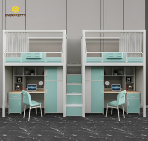 Lit superposé en métal moderne pour dortoir scolaire, mobilier de chambre, système de lit avec armoire intégrée, gain de place, pour enfants et adolescents, CE - Product Image 4