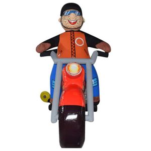 Personalizado al aire libre Países Bajos Inflable Abraham montando una motocicleta muñeca inflable para amantes <span class=keywords><strong>de</strong></span> la motocicleta - Product Image 1