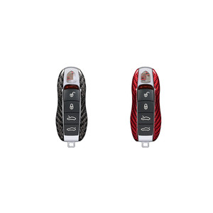 Coque de porte-clés de voiture en Fiber de carbone t-carbon pour <span class=keywords><strong>Porsche</strong></span> <span class=keywords><strong>clé</strong></span> de protection accessoires intérieurs de voiture - Product Image 1