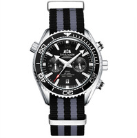Montre chronographe simple pour homme Paulareis Aliexpress, à remontage automatique, mécanique, luminescente, bracelet en nylon, marque, style business