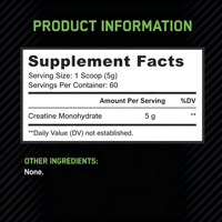Créatine monohydrate micronisée en poudre 300g sans saveur 60 portions Supplément pour la croissance musculaire en salle de sport Support personnalisé pour marque privée