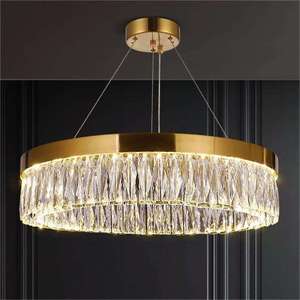 Nordic Style Iron Crystal LED Pendant Light Modern Rectangle <b>Chandelier</b> Large Middle Sizes Remote Living Room Bedroom Villa - Product Image 1